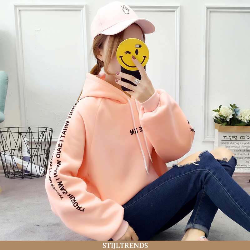 Hoodie Dames Jas Suede Herfst Roze