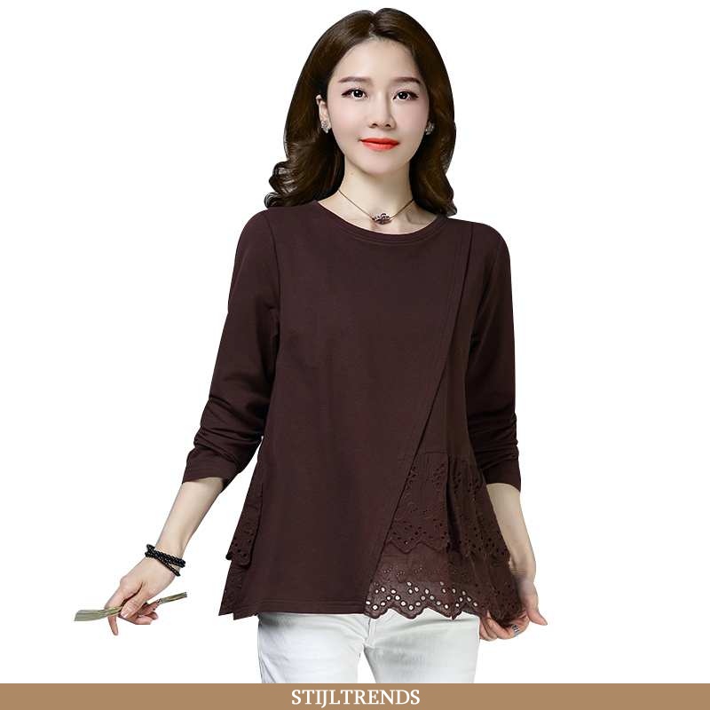 Hoodie Dames Lange Mouwen Bruin Bruine