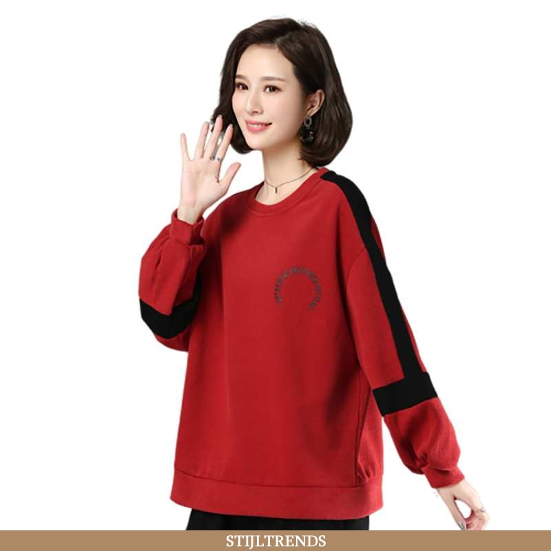 Hoodie Dames Suede Comfort Rood