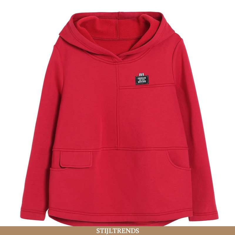 Hoodie Dames Suede Comfort Rood