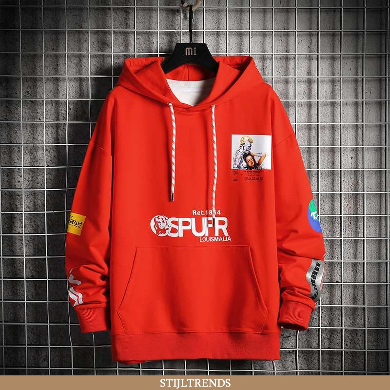 Hoodie Heren Casual Pullover Rood