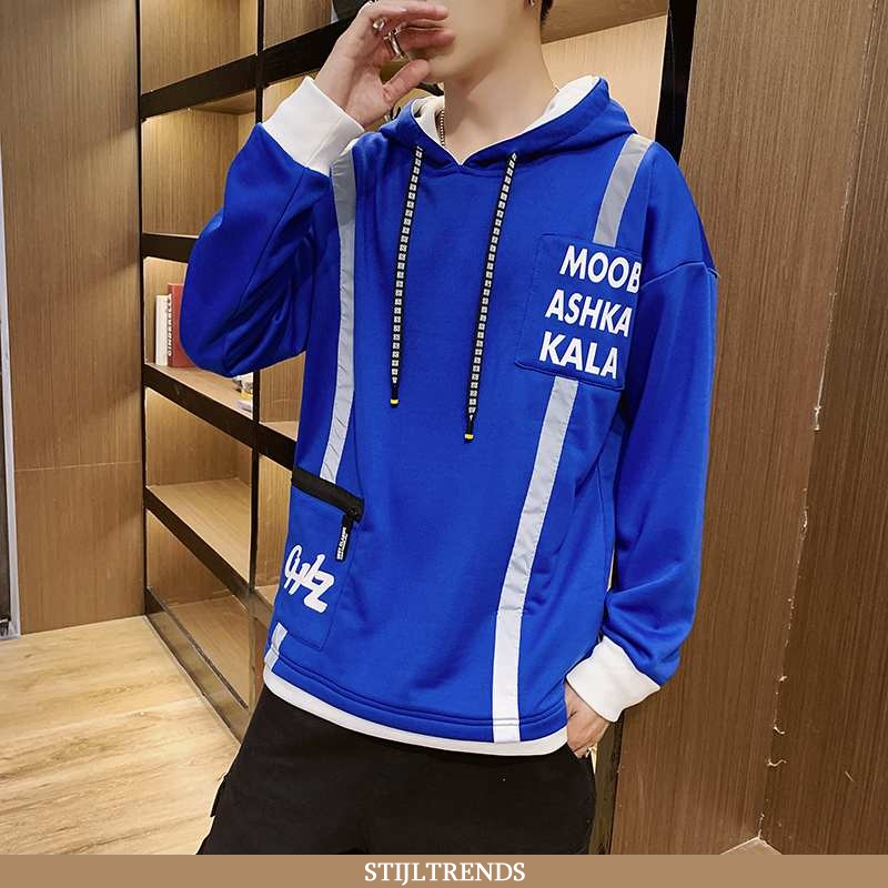Hoodie Heren Jas Baggy Blauw