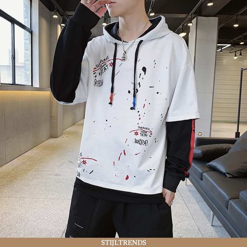 Hoodie Heren Katoenen Grote Maten Wit
