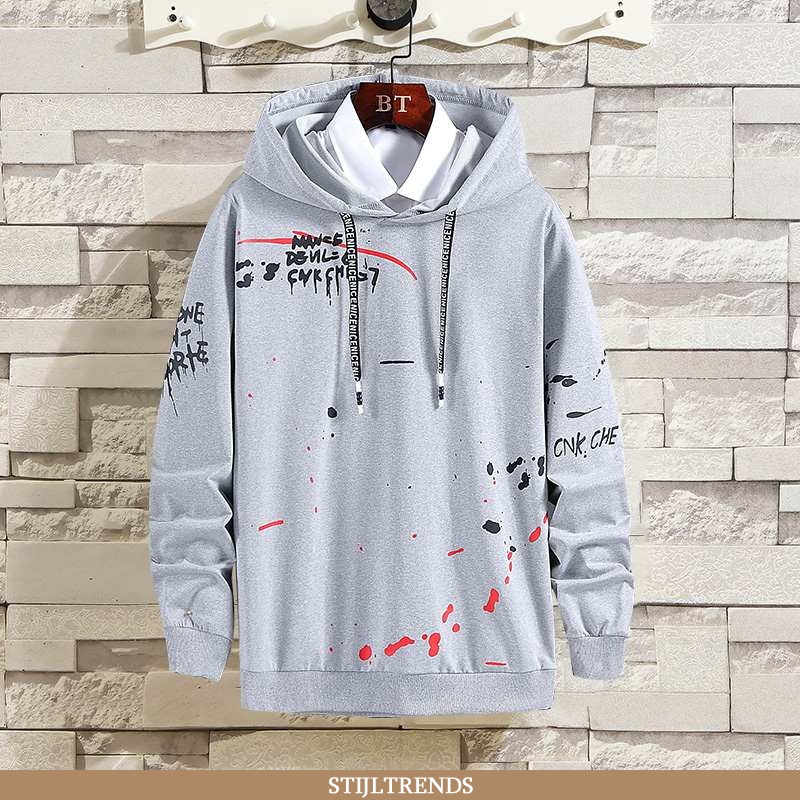 Hoodie Heren Lange Mouwen Pullover Grijs