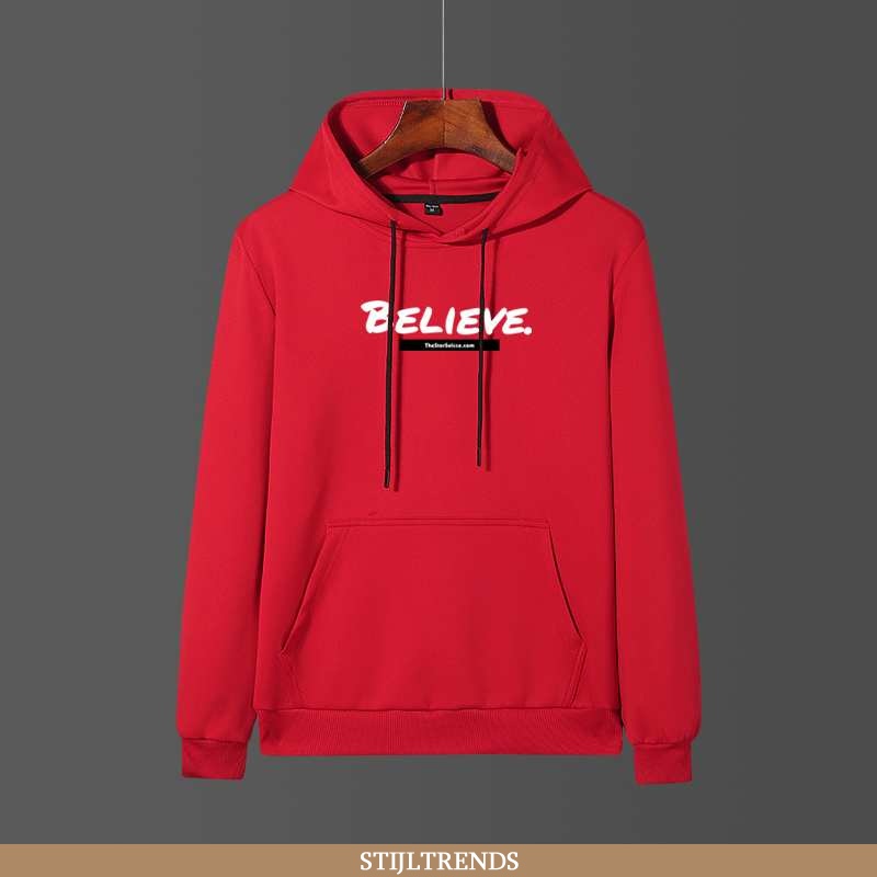 Hoodie Heren Lange Mouwen Rood