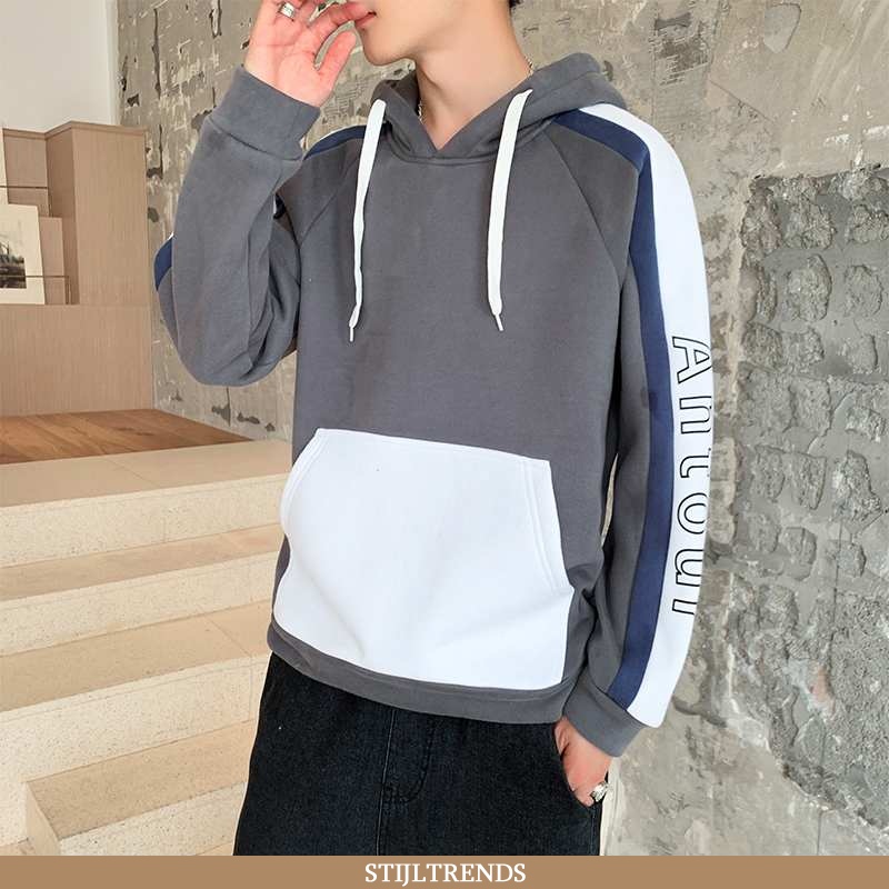 Hoodie Heren Lente Grijs