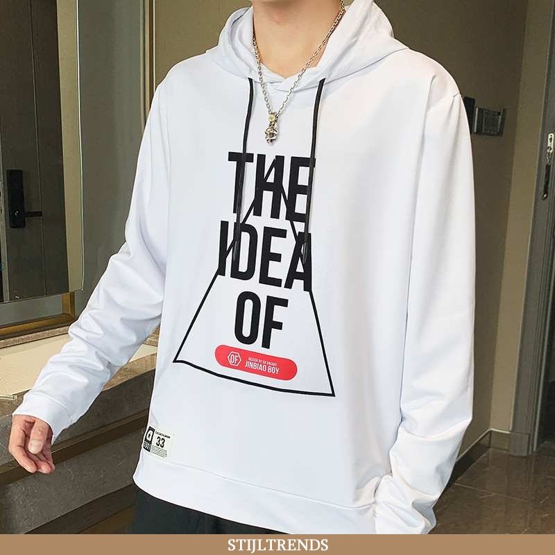 Hoodie Heren Met Capuchon Pullover Witte