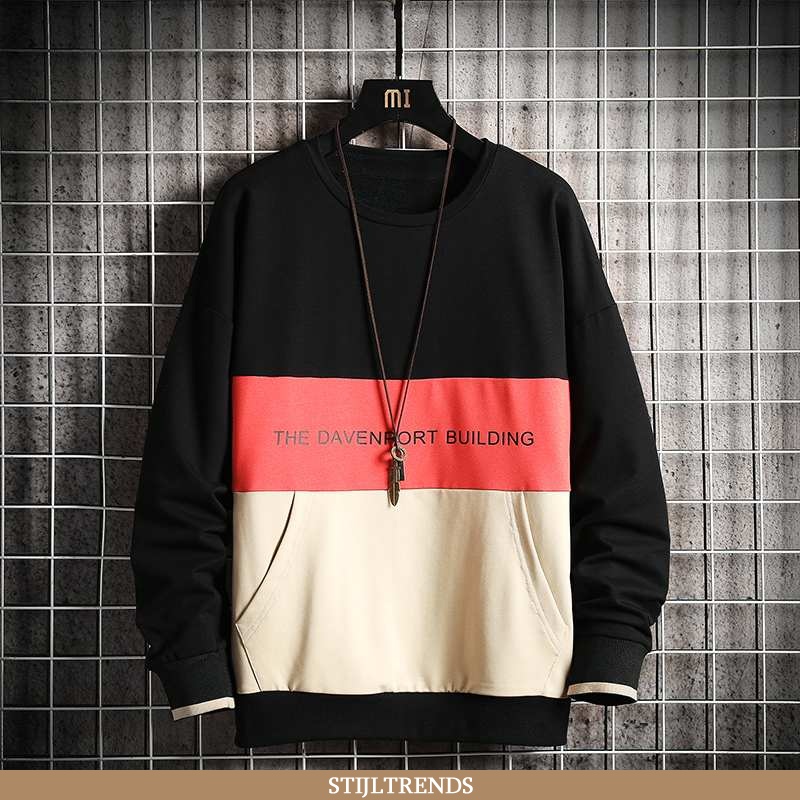Hoodie Heren T-shirt Lange Mouw Trendy Ronde Hals