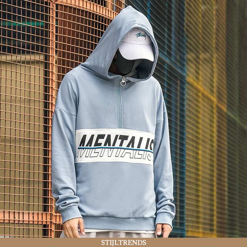 Hoodie Heren Trendy Mannen Blauwe