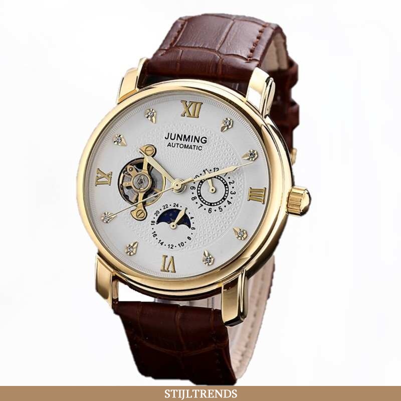 Horloge Heren Leren Dunne Echte
