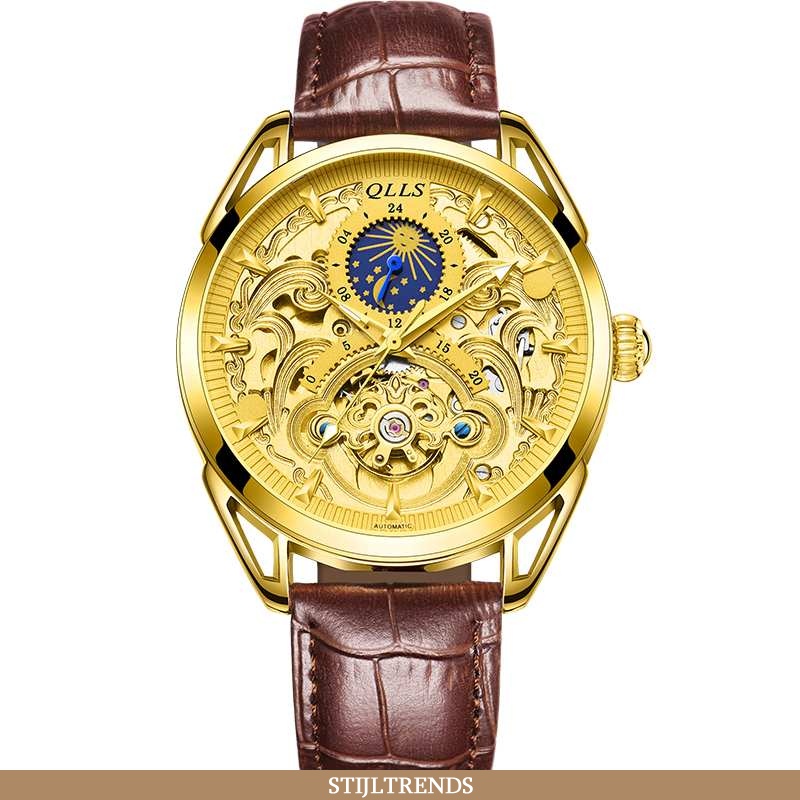 Horloge Heren Leren Kanten Nieuw