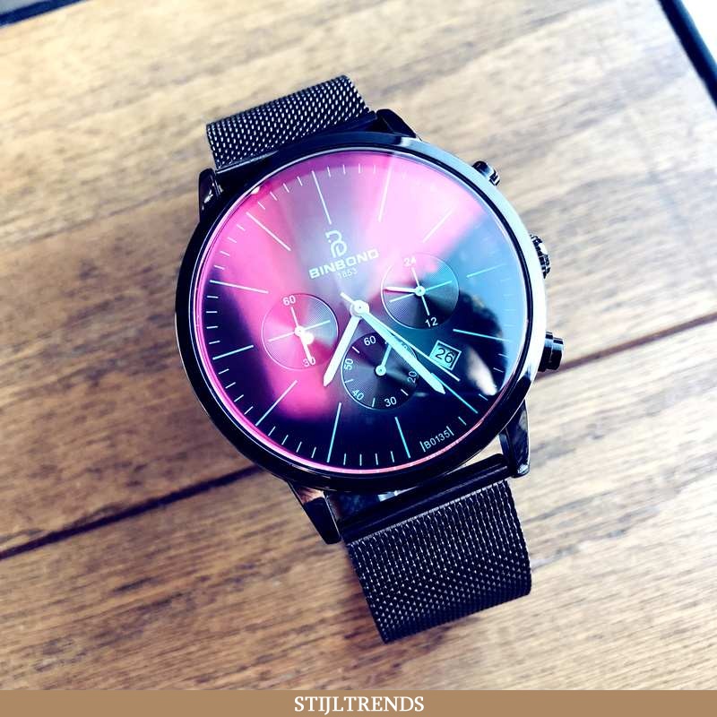 Horloge Heren Leren Waterdichte Nieuw