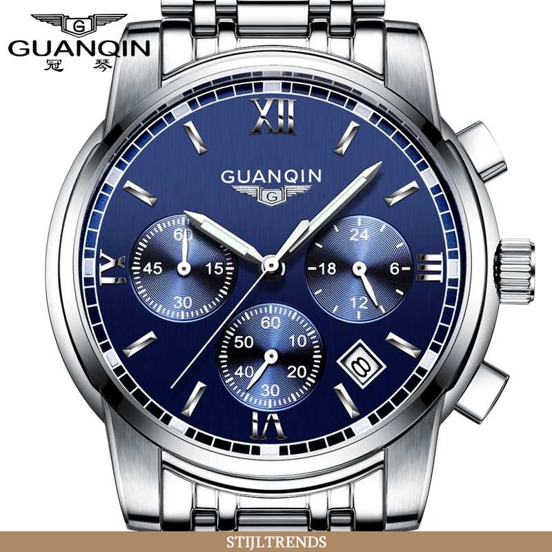 Horloge Heren Trendy Zwart Blauwe