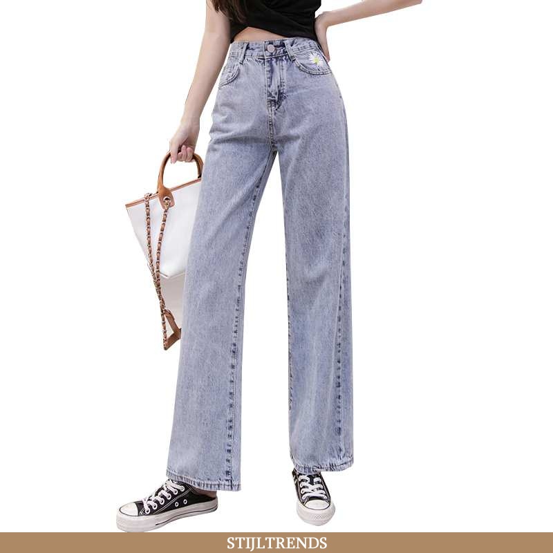 Jeans Dames Broek Straight Blauw
