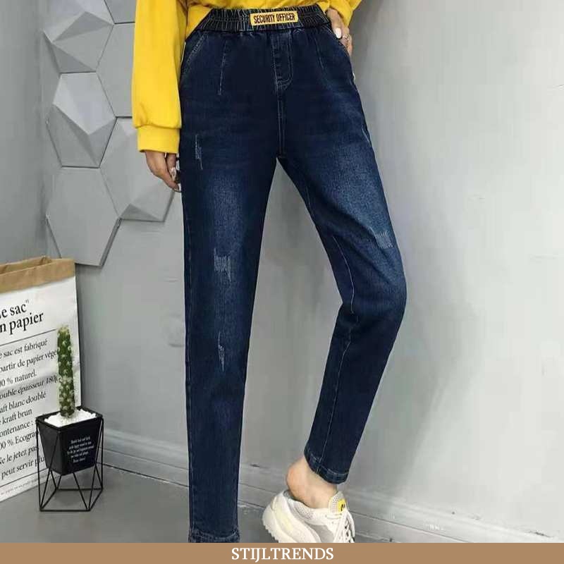 Jeans Dames Denim Straight Donkerblauw