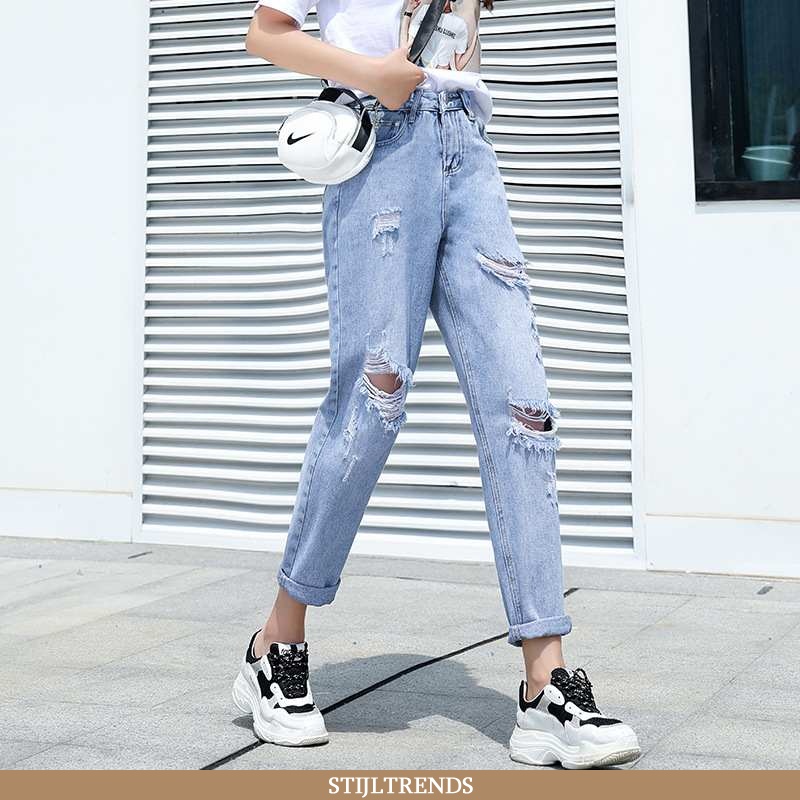 Jeans Dames Spijkerbroek Jeans Baggy Blauw