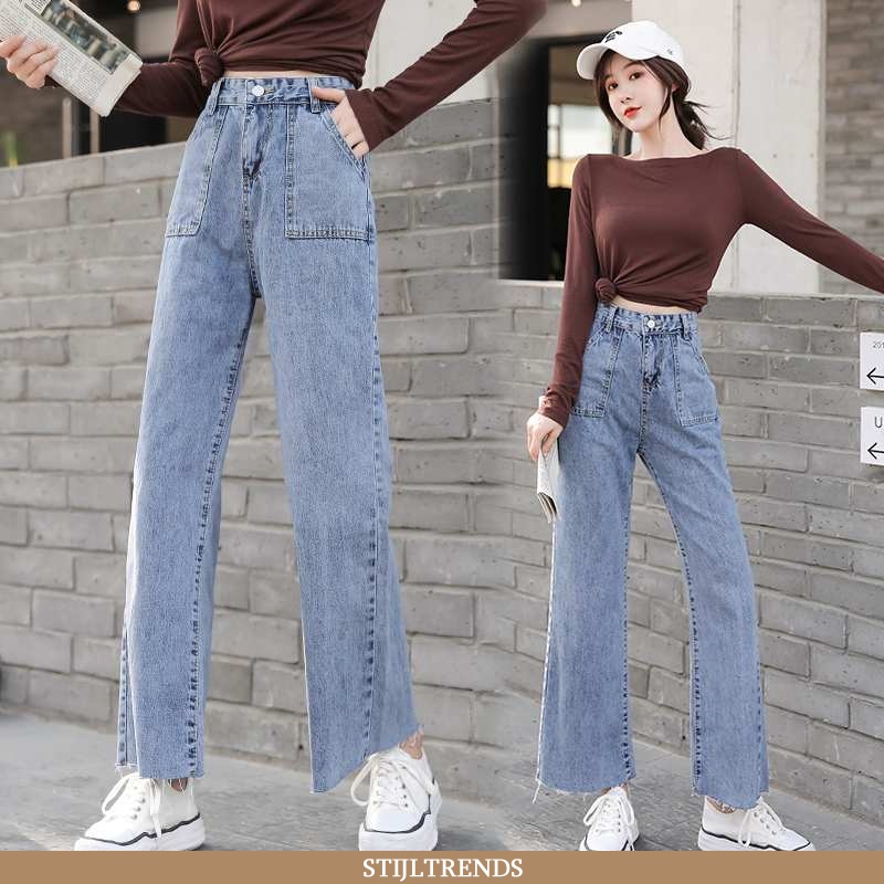 Jeans Dames Spijkerbroek Jeans Baggy Blauw