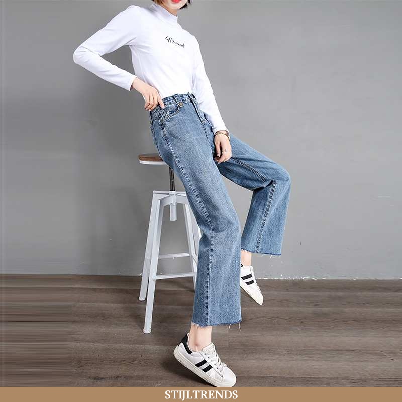 Jeans Dames Spijkerbroek Jeans Herfst Donkerblauw