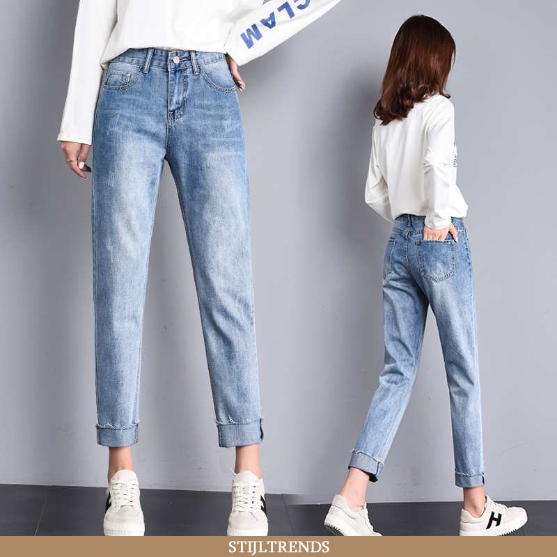 Jeans Dames Spijkerbroek Jeans Met Gaten Harlan
