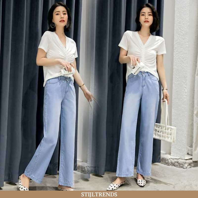 Jeans Dames Zomer Wit Blauwe