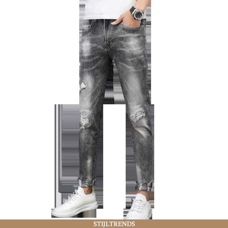 Jeans Heren Broek Denim Trendy Grijs