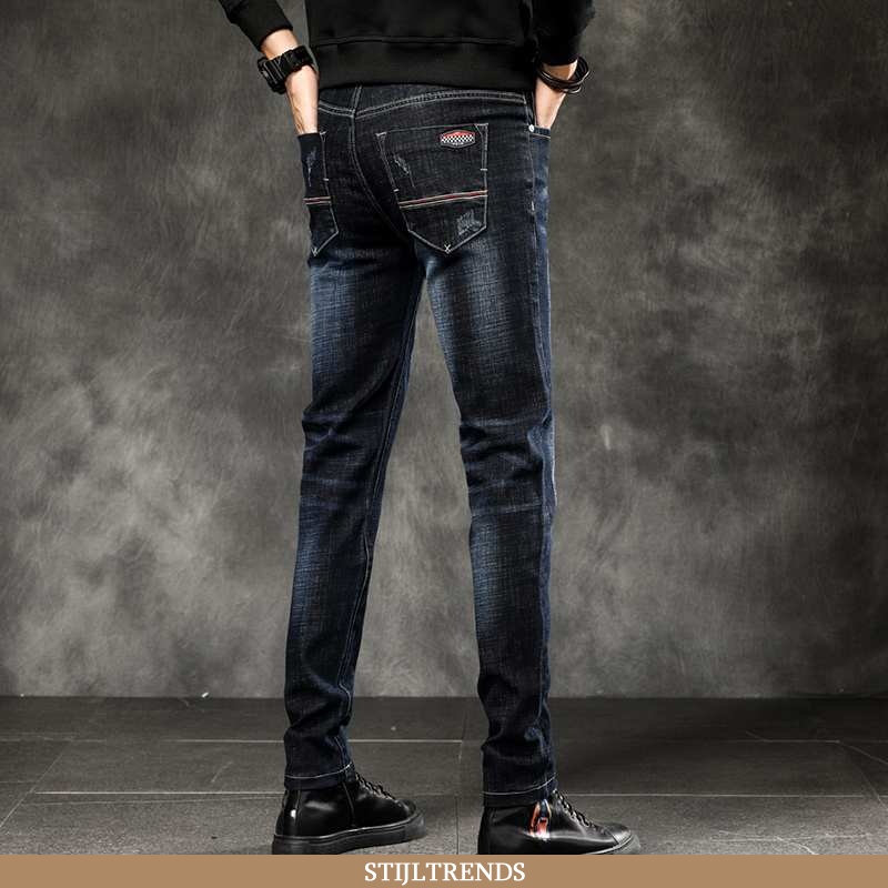 Jeans Heren Broek Winter Donkerblauw