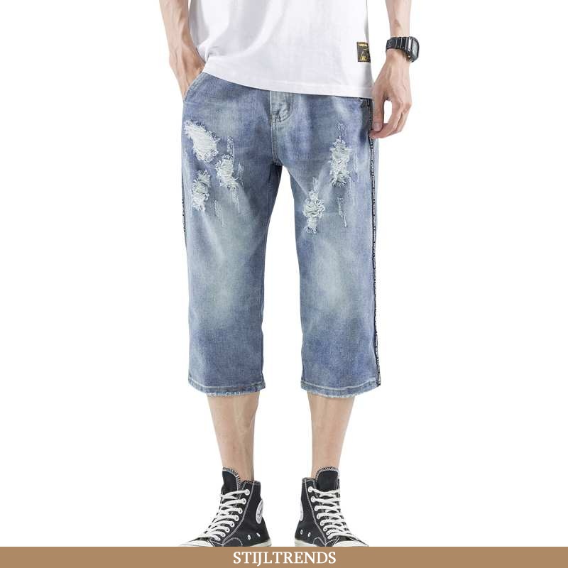 Jeans Heren Korte Broek Denim Slim Fit Gemiddelde