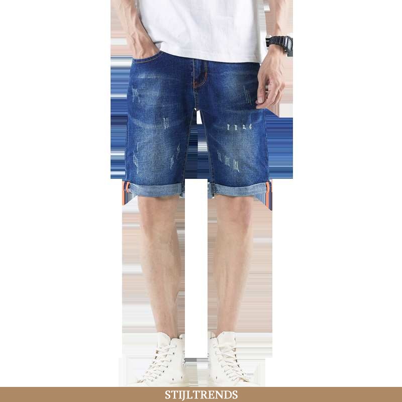 Jeans Heren Korte Broek Denim Slim Fit Mannen