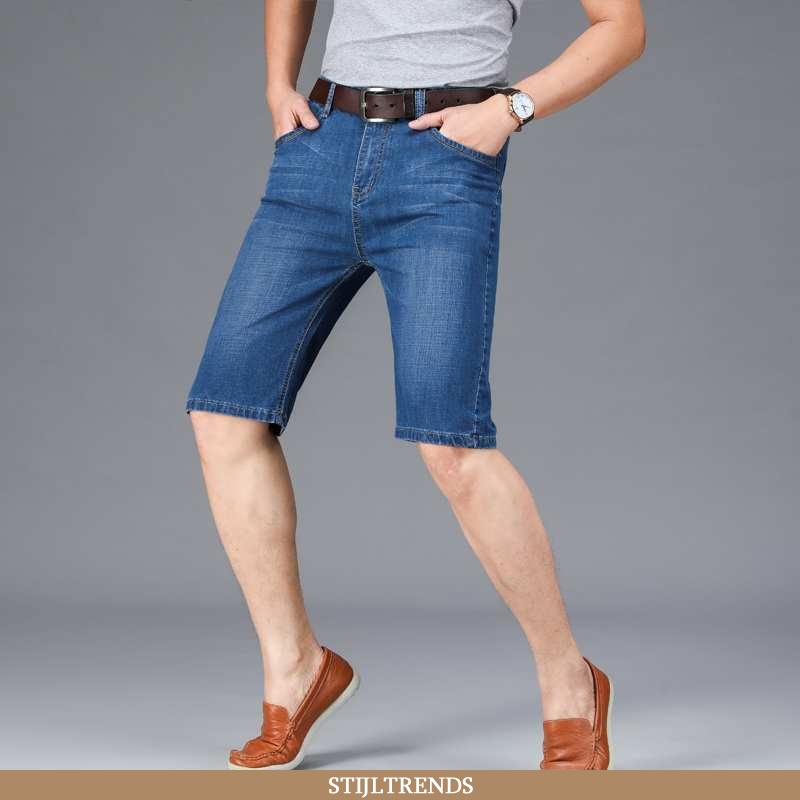Jeans Heren Korte Broek Denim Straight Capri Broek