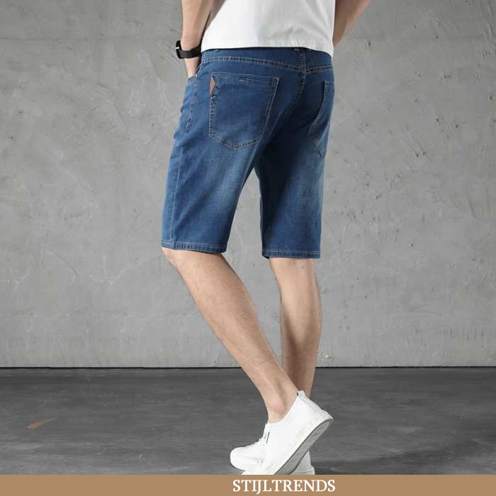Jeans Heren Korte Broek Zomer Donkerblauw