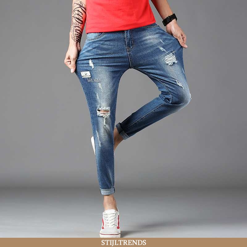 Jeans Heren Spijkerbroek Jeans Grijs Donkerblauwe