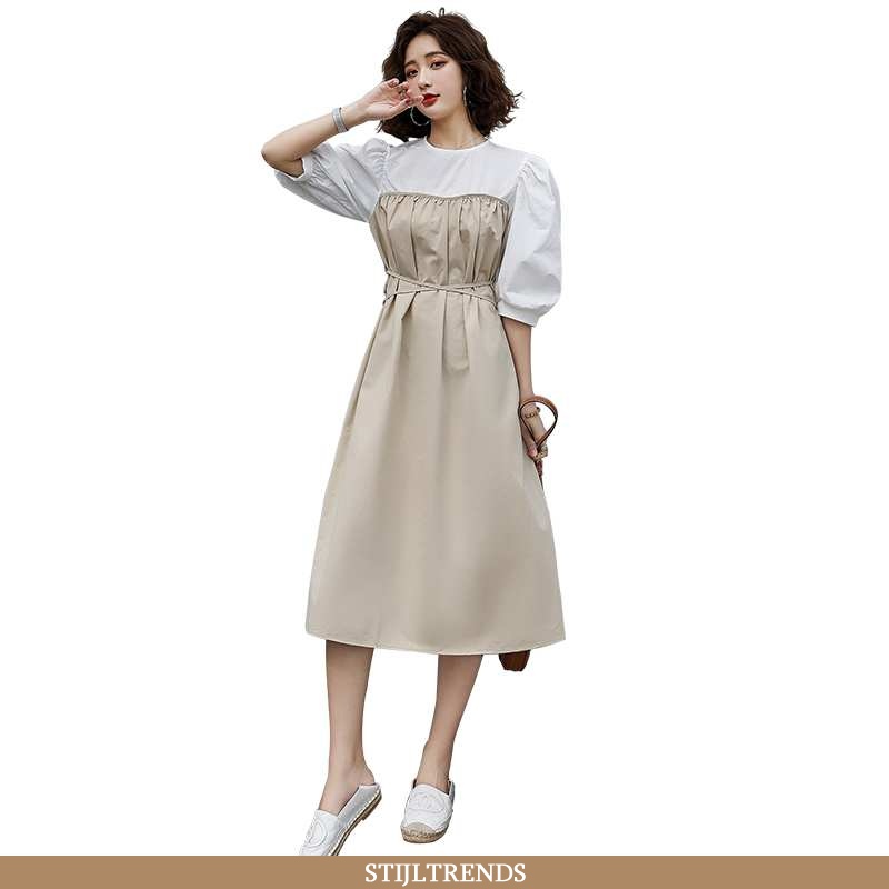 Jurk Dames Hippe Eenvoudige Khaki