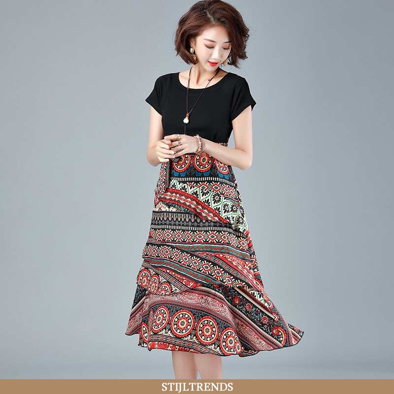 Jurk Dames Hoge Taille Genereus Zwarte