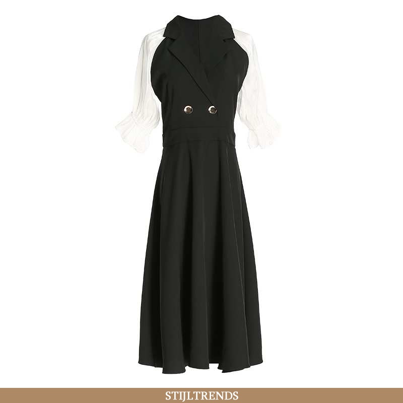 Jurk Dames Hoge Taille Nieuw Zwarte