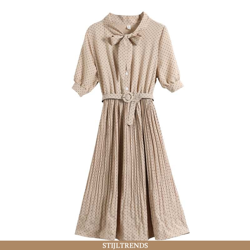 Jurk Dames Lange Elegante Beige