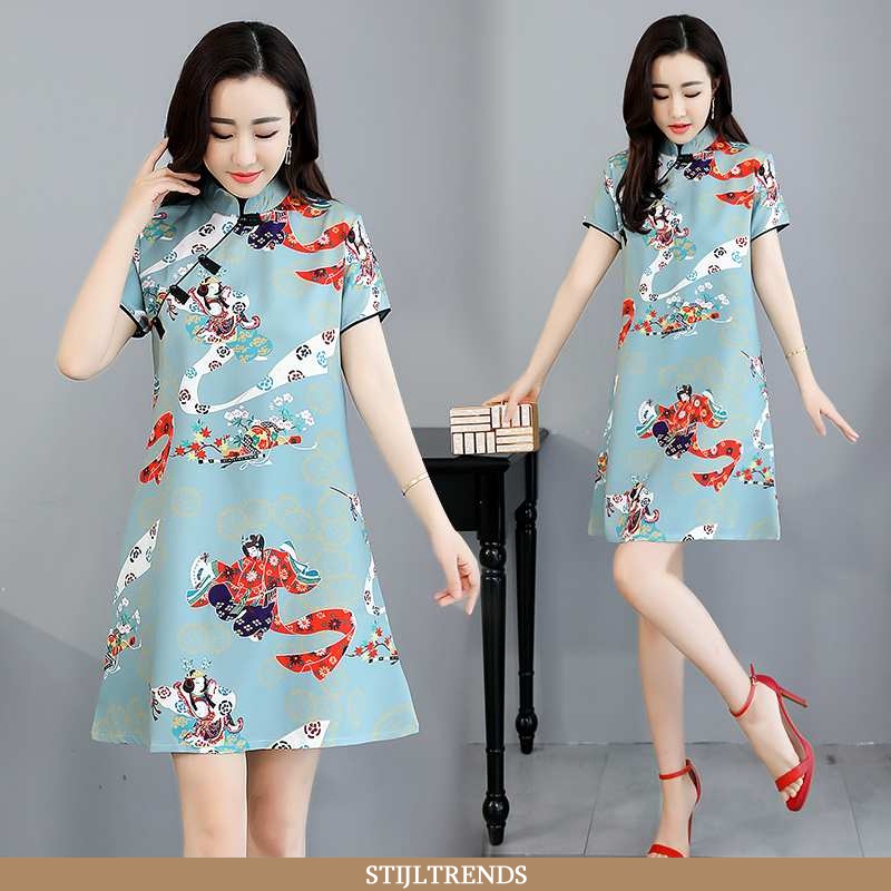 Jurk Dames Trendy Blauw Blauwe