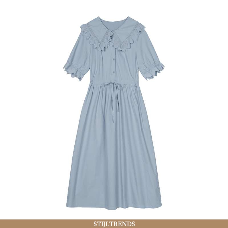 Jurk Dames Zomer Blauw Blauwe