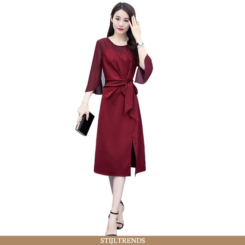 Jurk Dames Zomer Nieuw Bordeaux