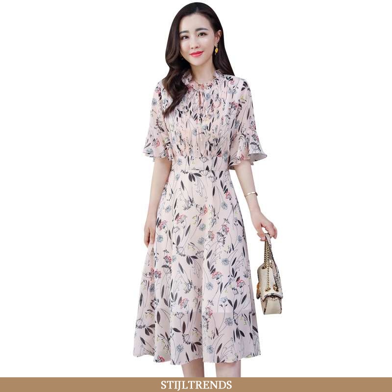 Jurk Dames Zomer Strakke Beige