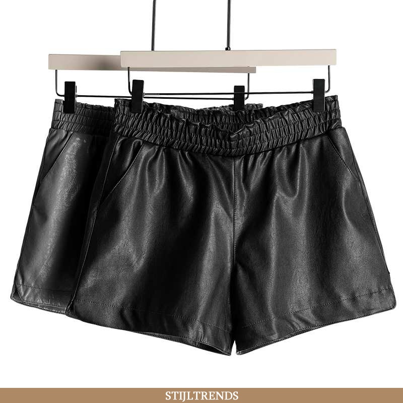 Korte Broek Dames Winter Mid Taille Zwarte