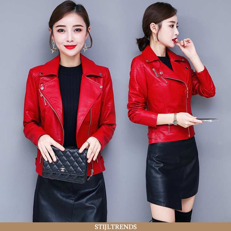 Leren Jas Dames Jas Herfst Rood