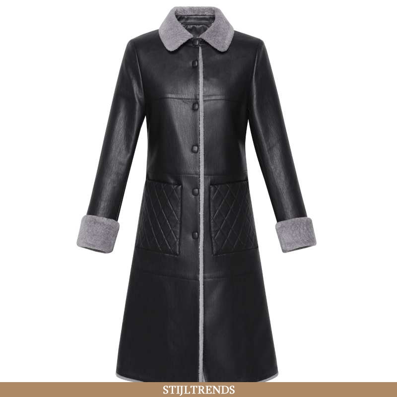 Leren Jas Dames Leren Straight Elegante