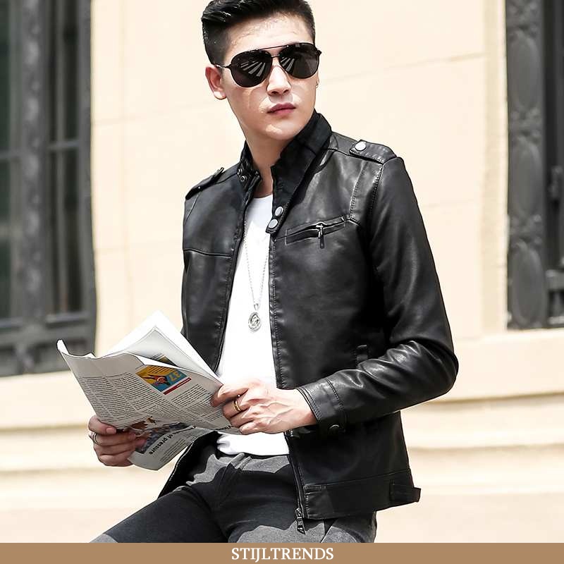 Leren Jas Heren Jack Leren Slim Fit Mooi