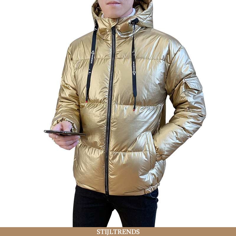 Leren Jas Heren Katoenen Jas Katoenen Met Capuchon Pailletten