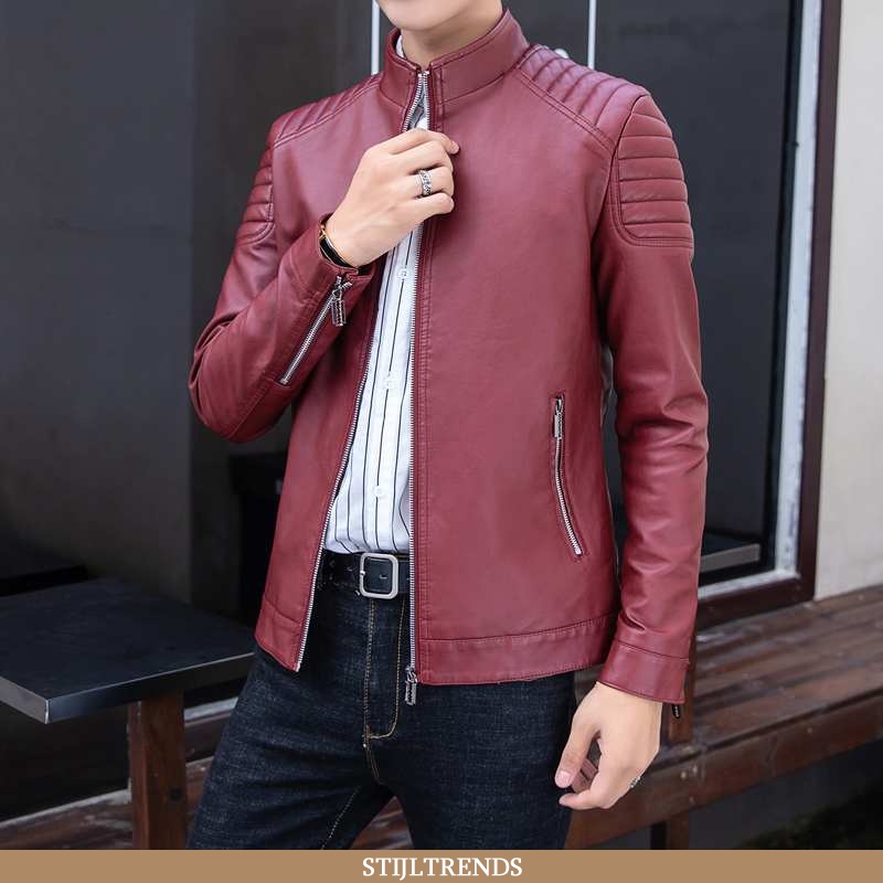 Leren Jas Heren Trendy Alle Wedstrijden Bordeaux