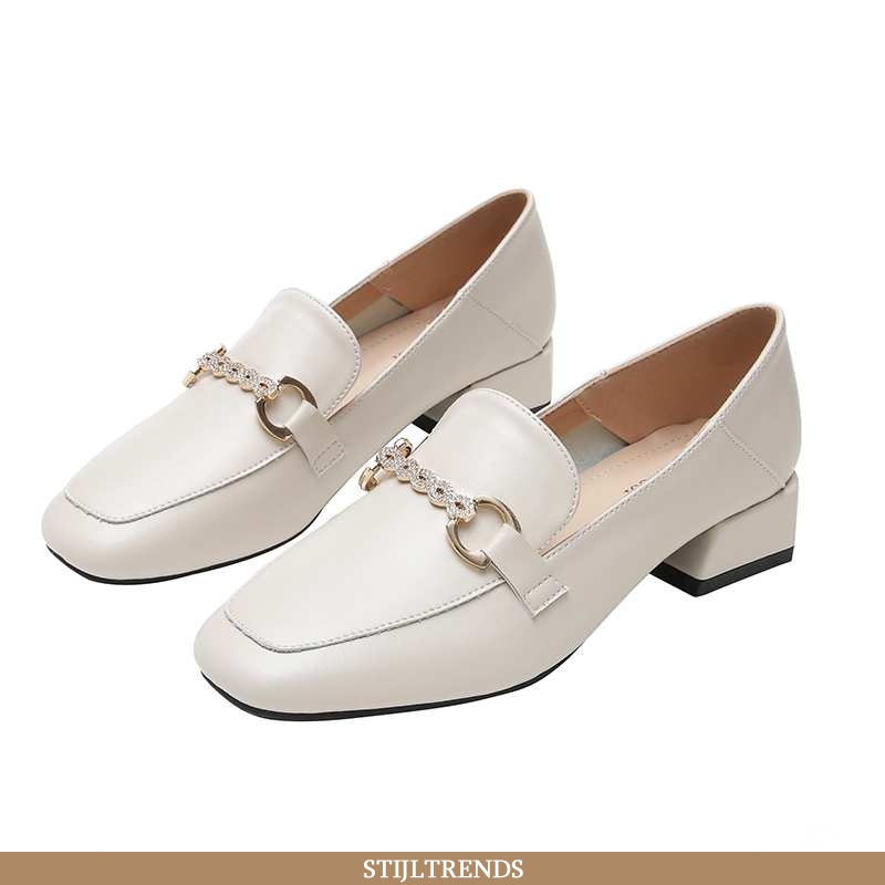 Mocassins Dames Leren Schoenen Leren Hippe Dikke Zool