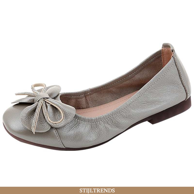 Mocassins Dames Pumps Leren Casual Grijs
