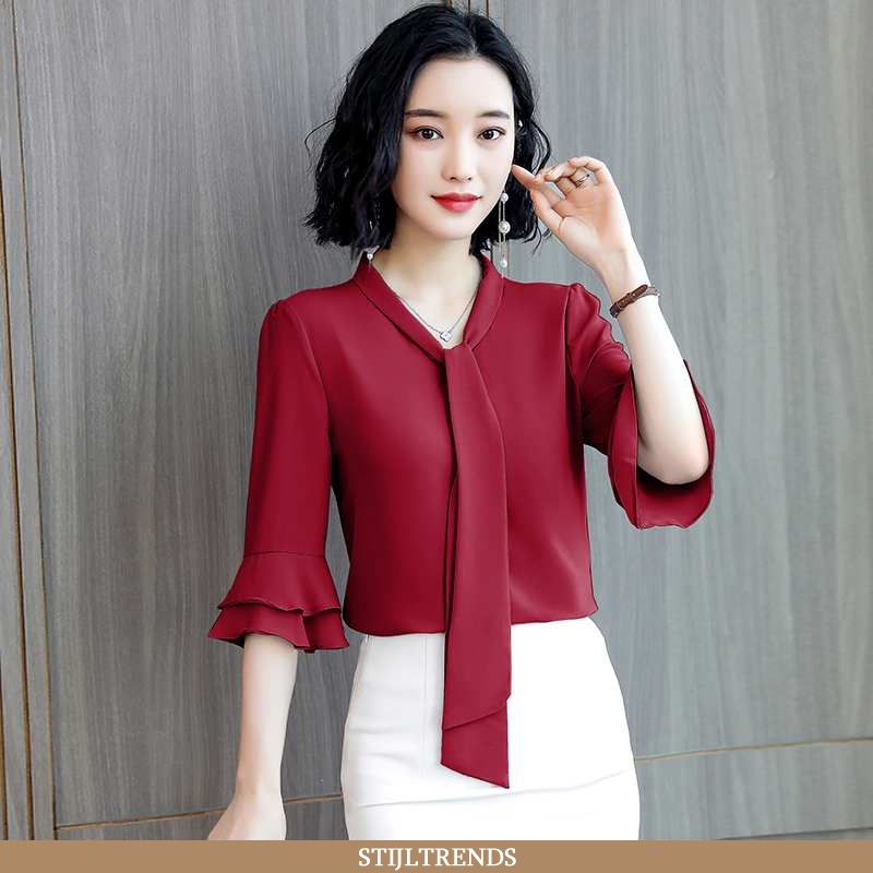 Overhemden Dames Blouse Overhemd Chiffon Lente Mini