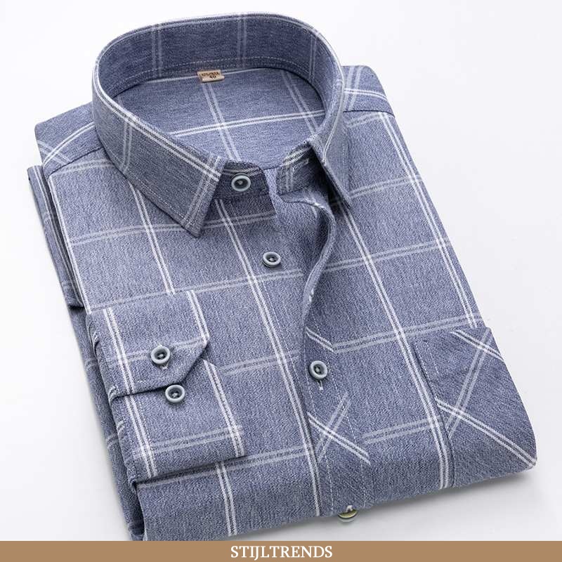 Overhemden Heren Blouse Overhemd Slim Fit Grijs