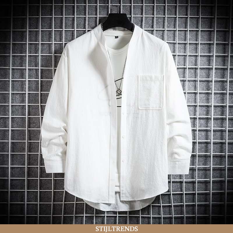 Overhemden Heren Blouse Overhemd Trendy Zuiver Wit
